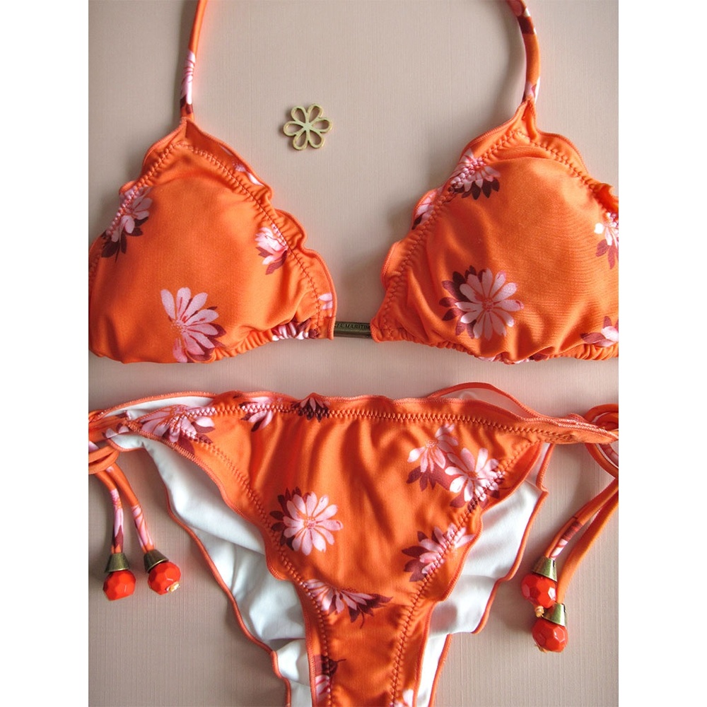 Cia Maritima Orange Floral Brazilian Bikini